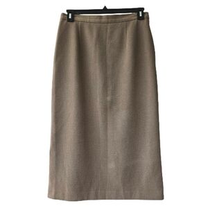 Vintage midi pencil skirt back slit taupe grey color EU size 40 (US M)